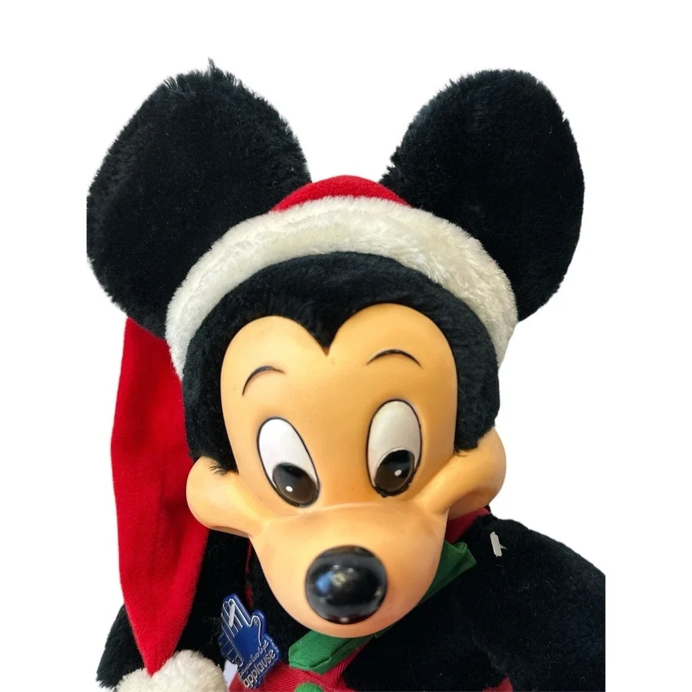 Vintage DISNEY Applause Mickey Mouse Christmas Plush Body Plastic Extremities